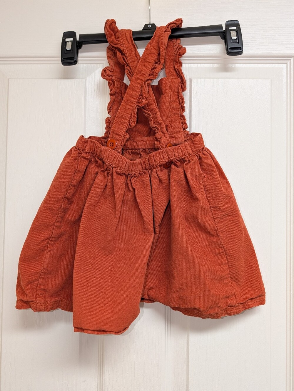 Ruffle Butts Corduroy Dreas Rust Orange 3T - Picture 4 of 6
